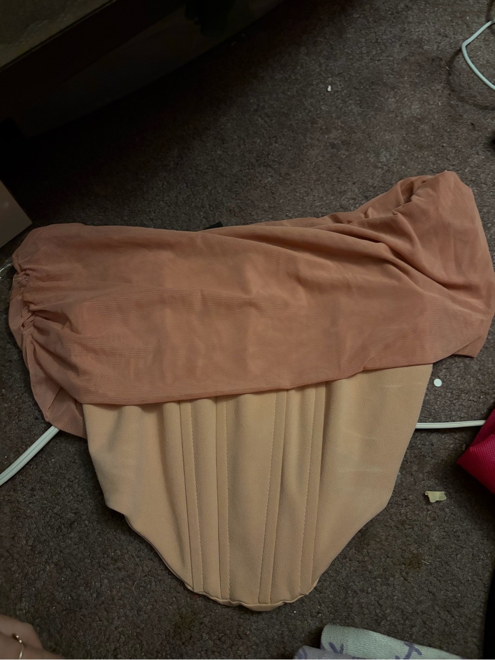 Strapless Two-Tone Peach and Nude Top